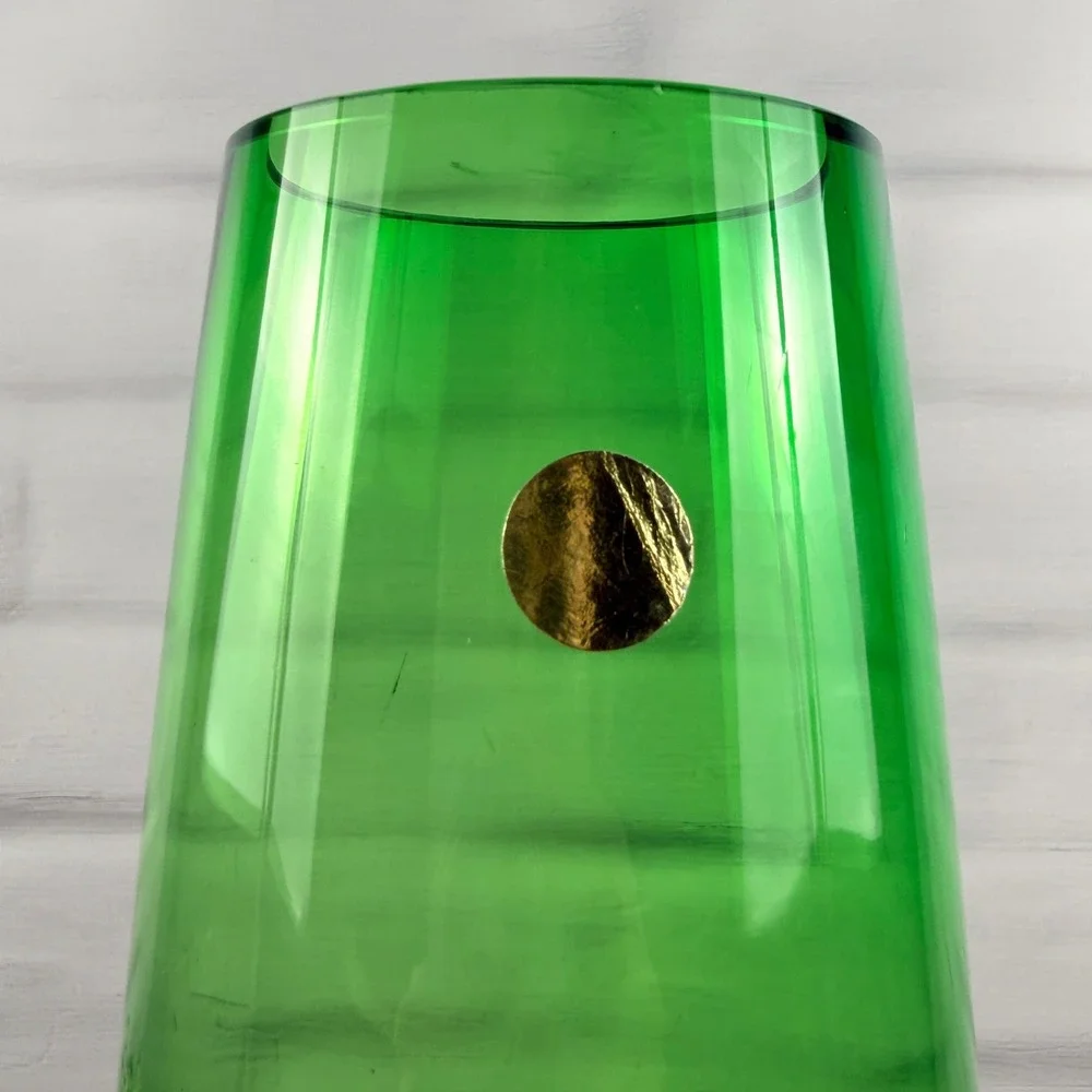 Riihimäen Lasi Tamara Aladin Finland Green Art Glass Vase MCM
